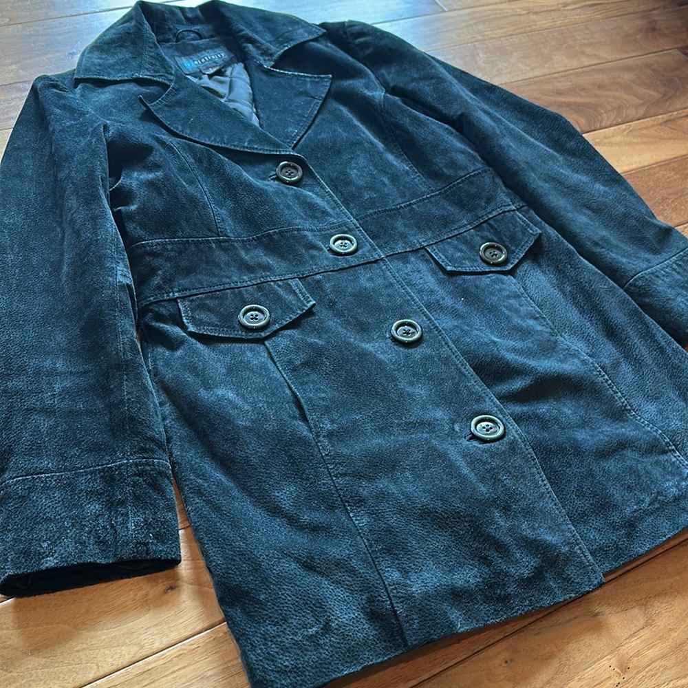 Vtg Y2K Relativity suede leather car coat. - Picture 4 of 6